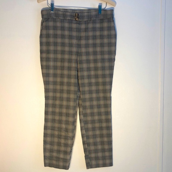 Jules & Leopold Womens Size Large Trousers Work Pants Plaid Stretchy Brown - Picture 1 of 7